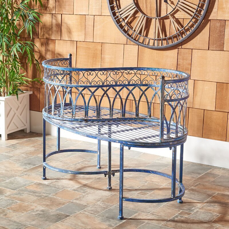 Vintage Garden Bench With S Curve