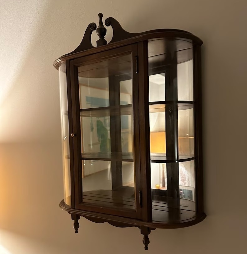 Vintage hanging curio cabinet