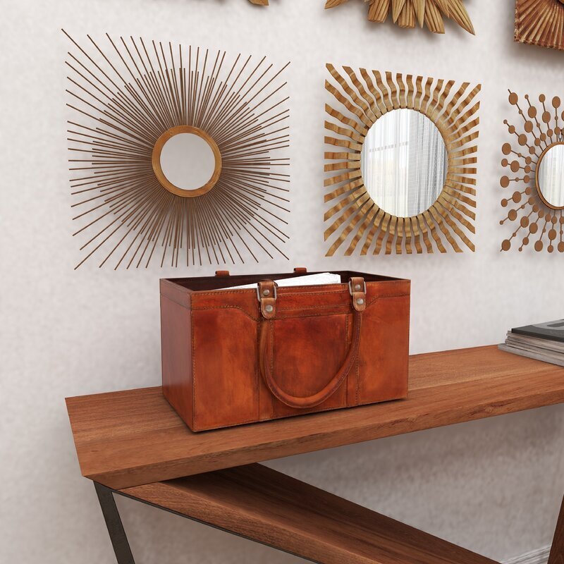 Vintage Leather Magazine Holder