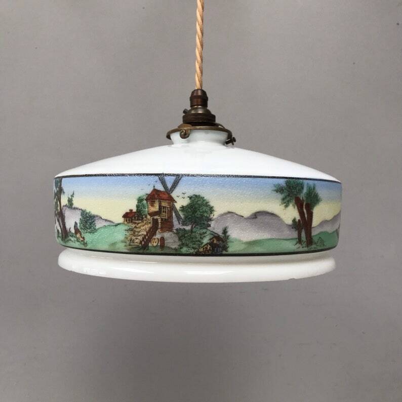Vintage Milk Glass Lamp Shade