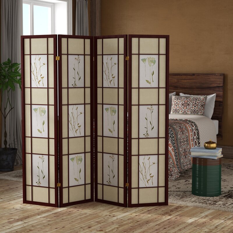 Vintage Neutral Eastern Painted Room Divider