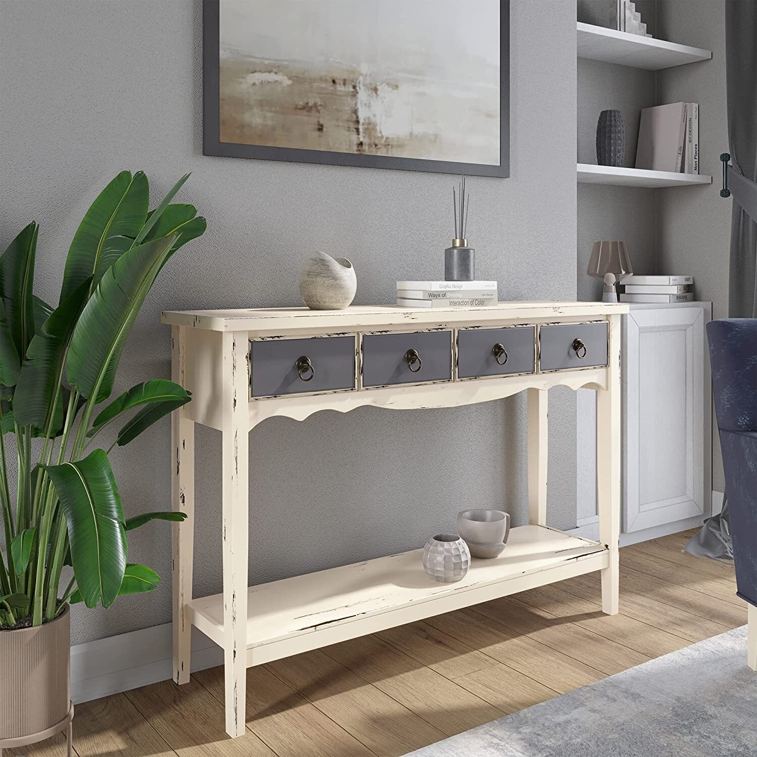 Vintage Painted Console Table