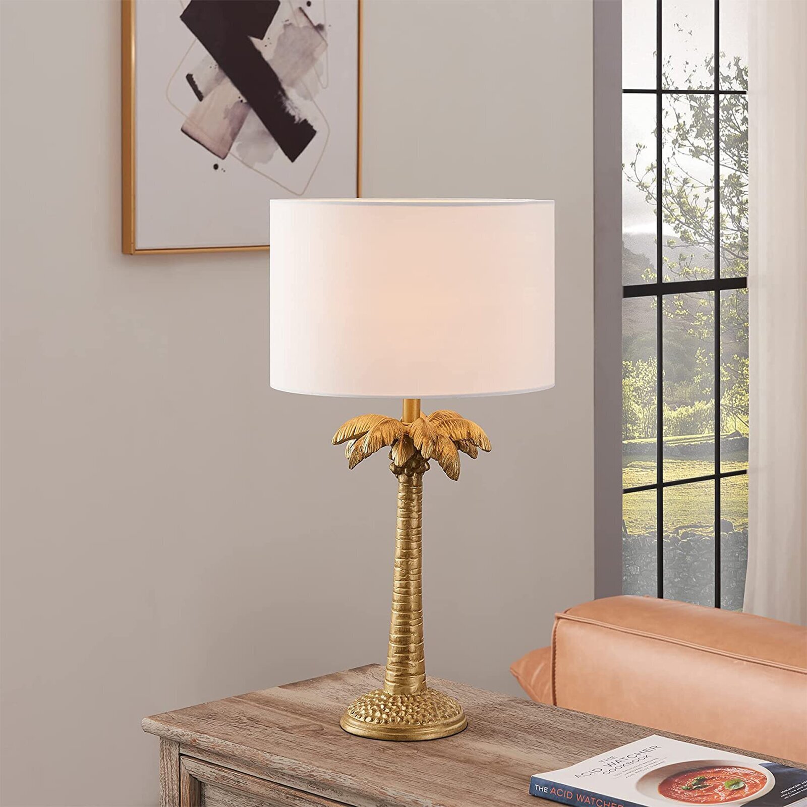 Vintage Palm Tree Table Lamp
