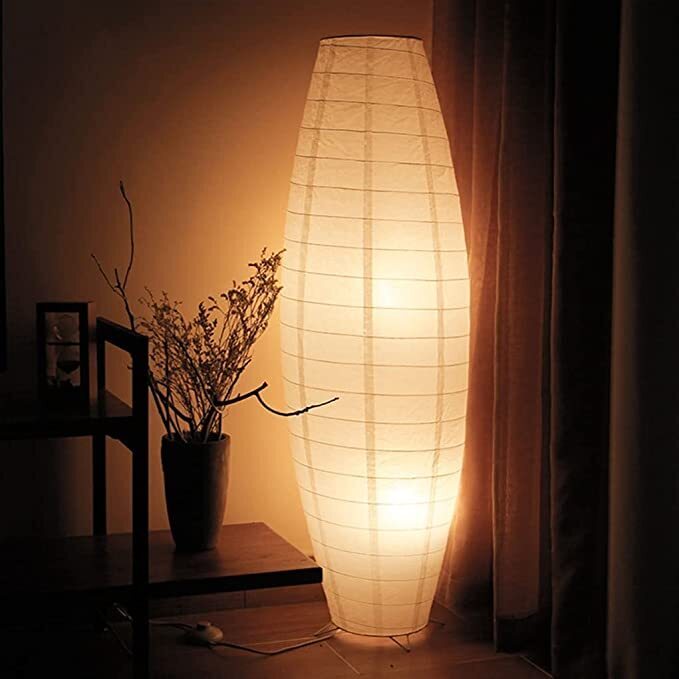 Vintage Rice Paper Japanese Paper Floor Lamp