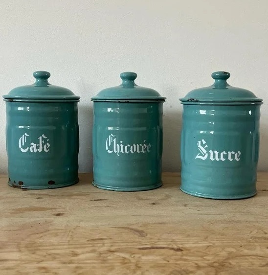 Vintage Teal Canister Set