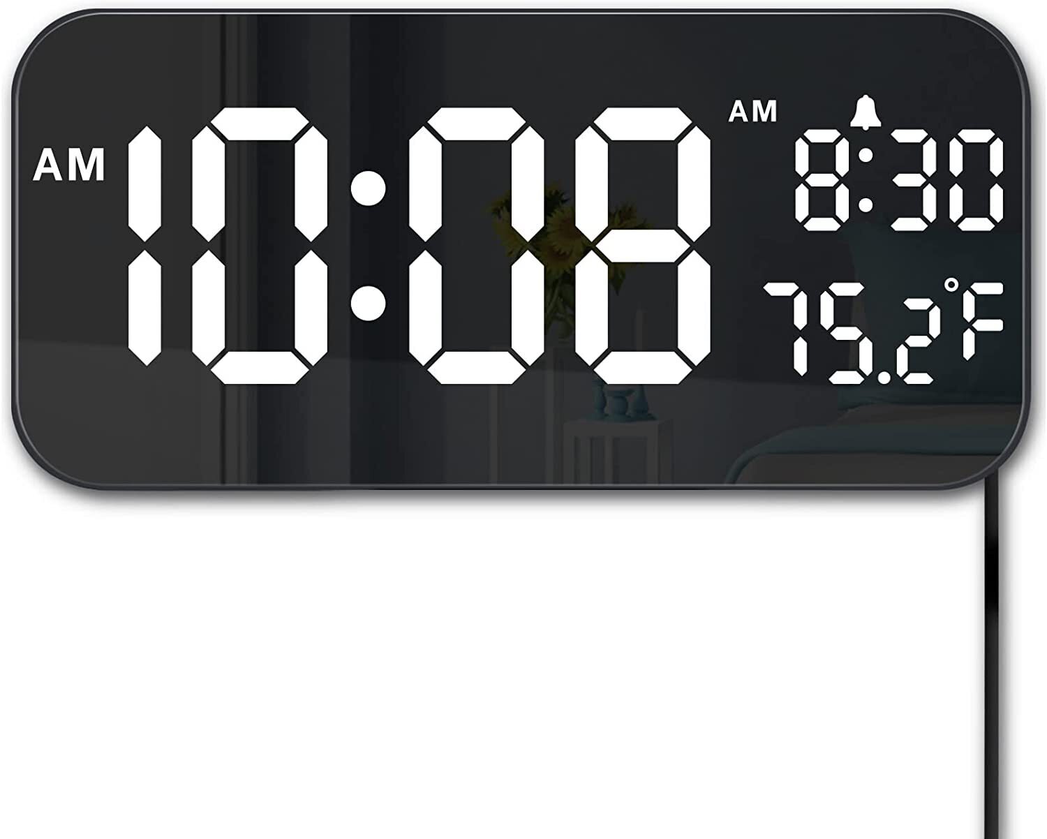 Wall Mounted Digital Dimmable Alarm Clock