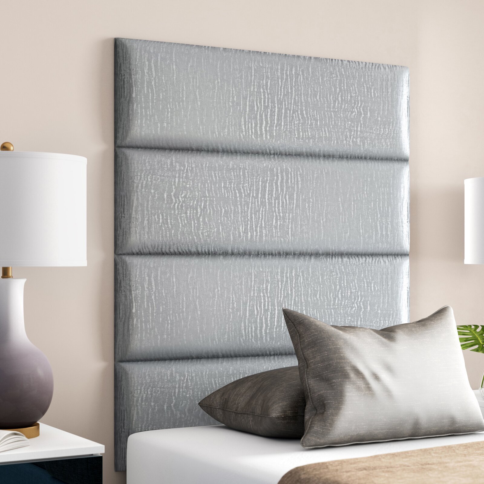Wall mounted Silver Headboard