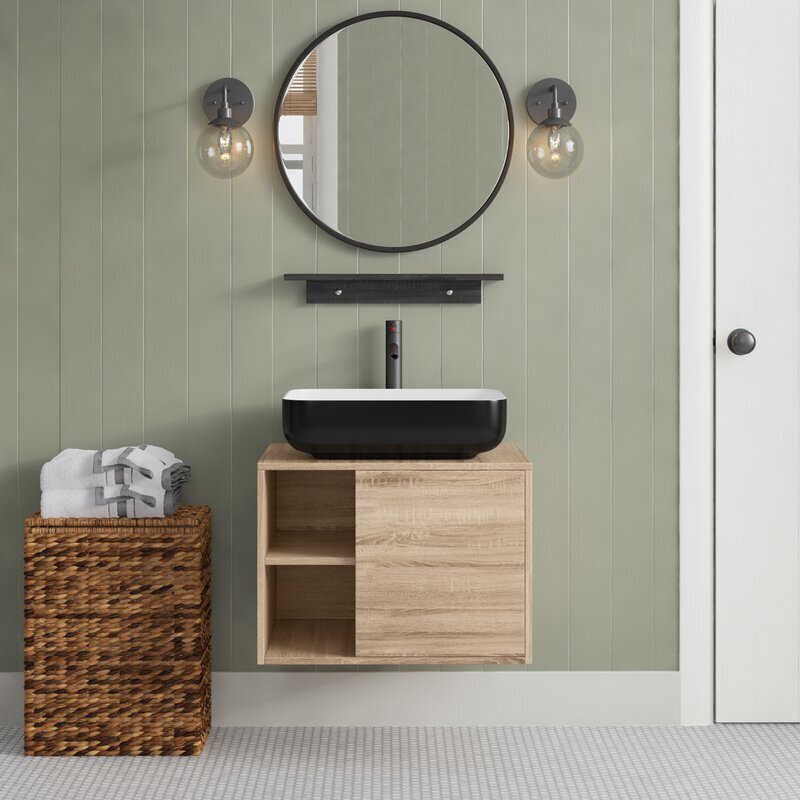 Wall Mounted Vanity Vase With Vessel Sink