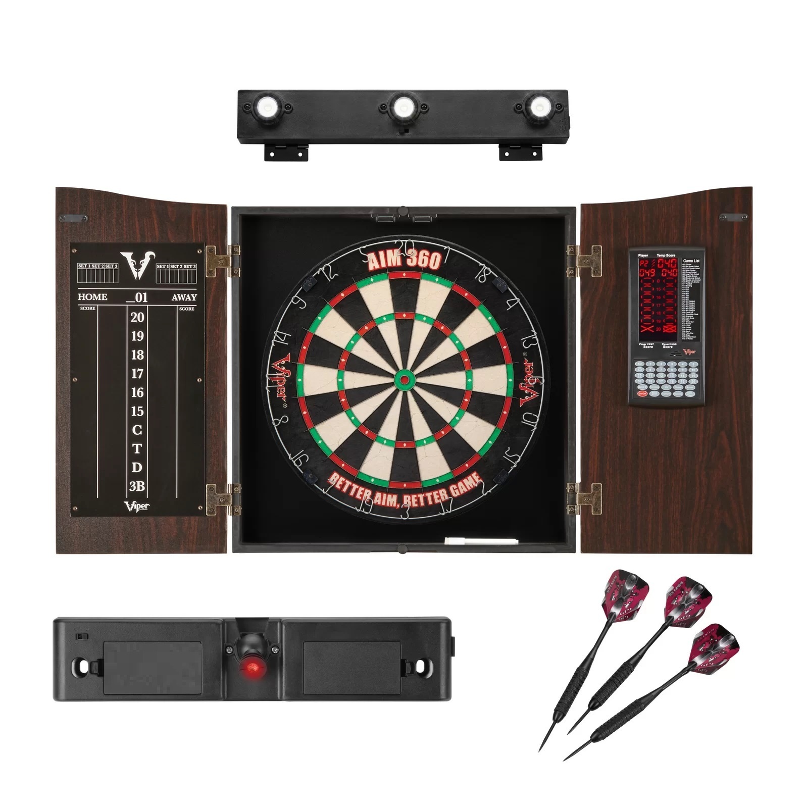 Walnut wood pub dart board