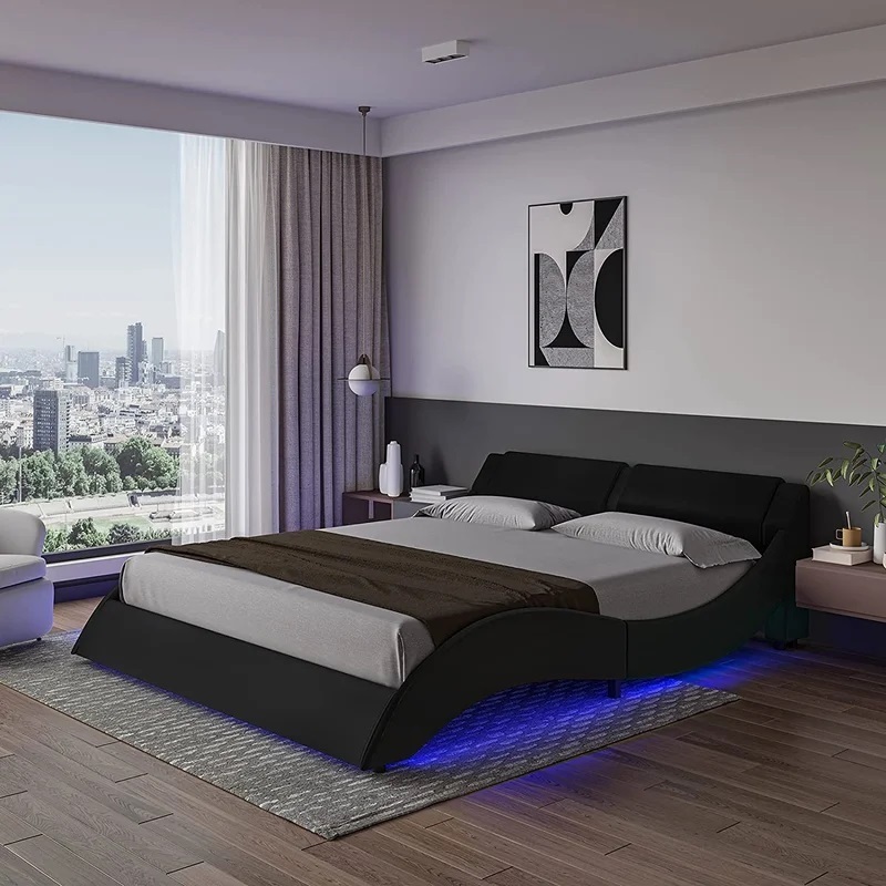 Wave Short Headboard Queen Bed