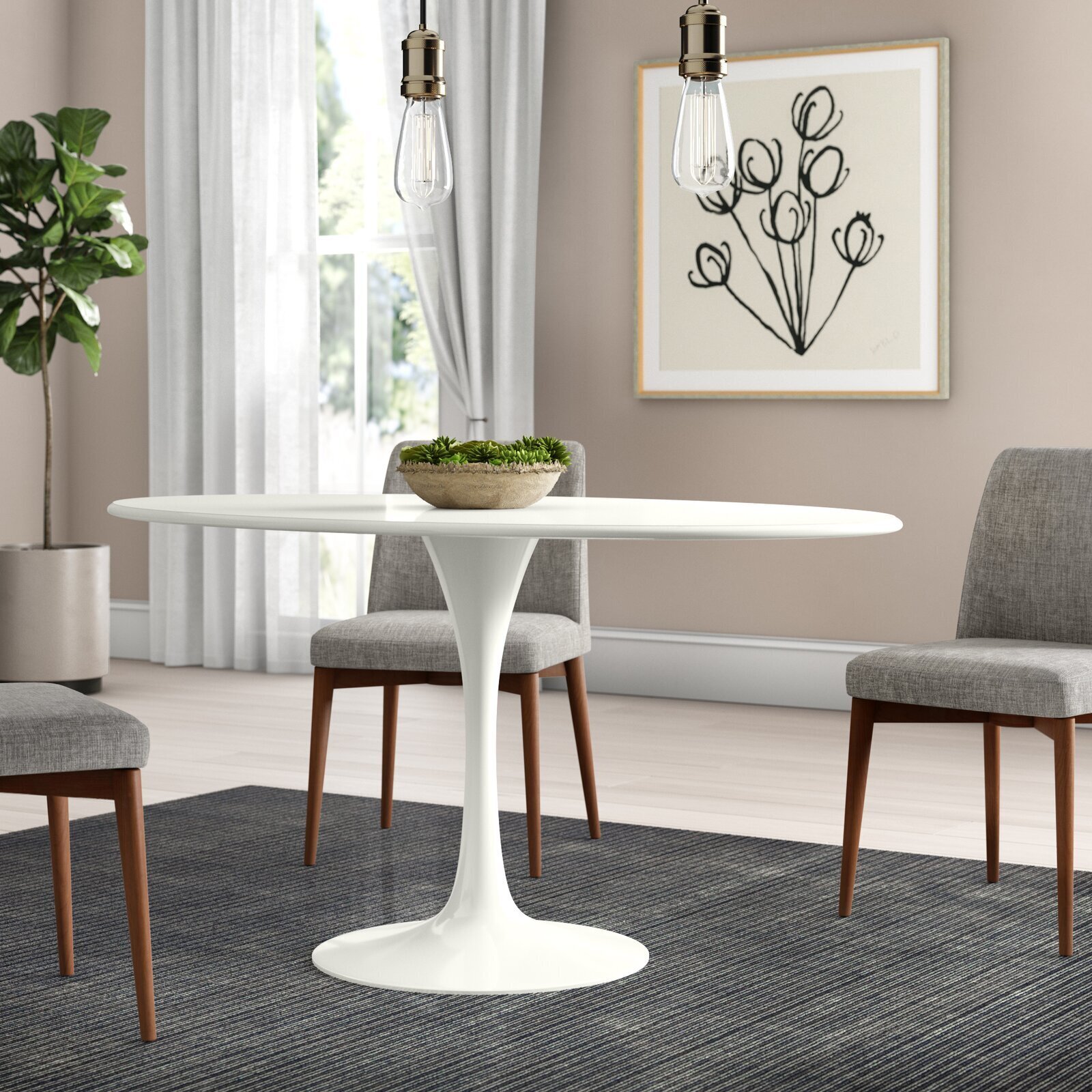 White Oval Table