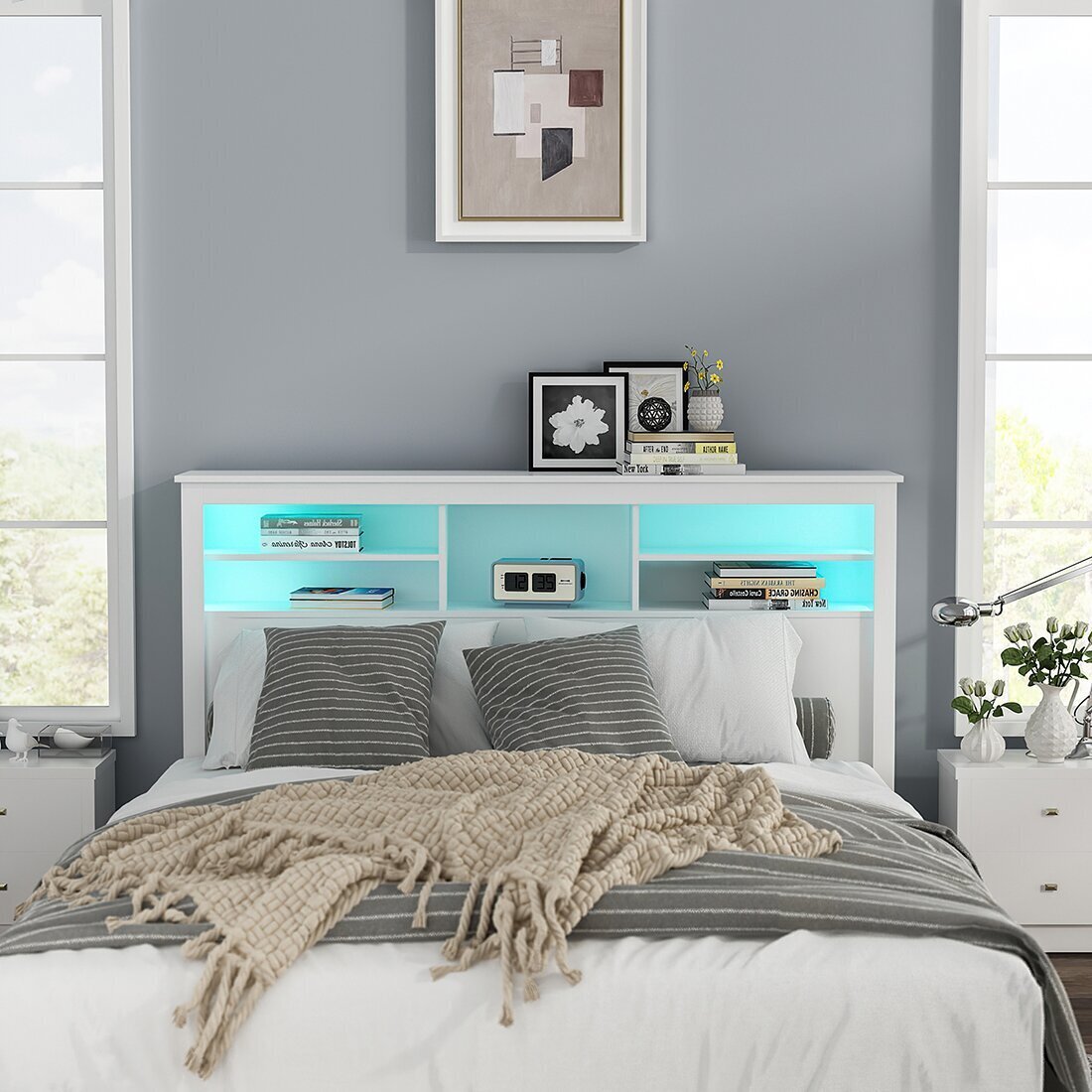Bookshelf Headboard King