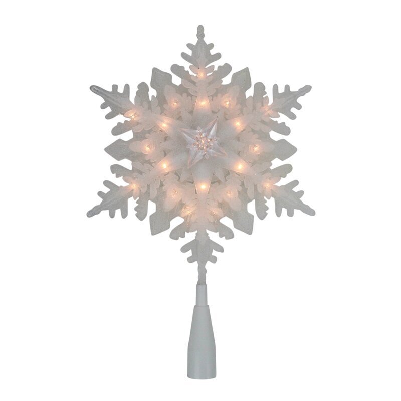 White Snowflake Finial Tree Topper