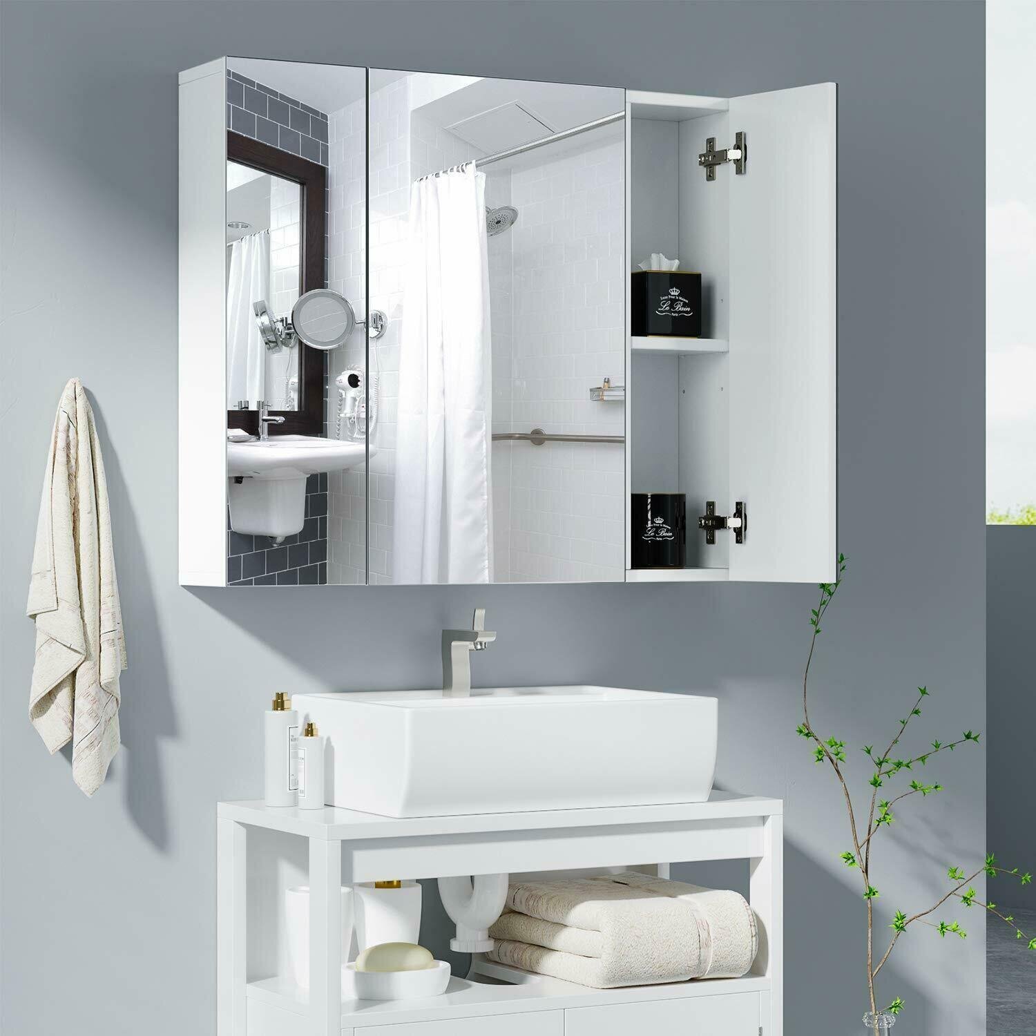 White Tri View Medicine Cabinet