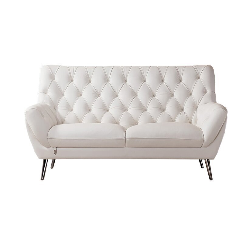 White Tufted Sofa Loveseat