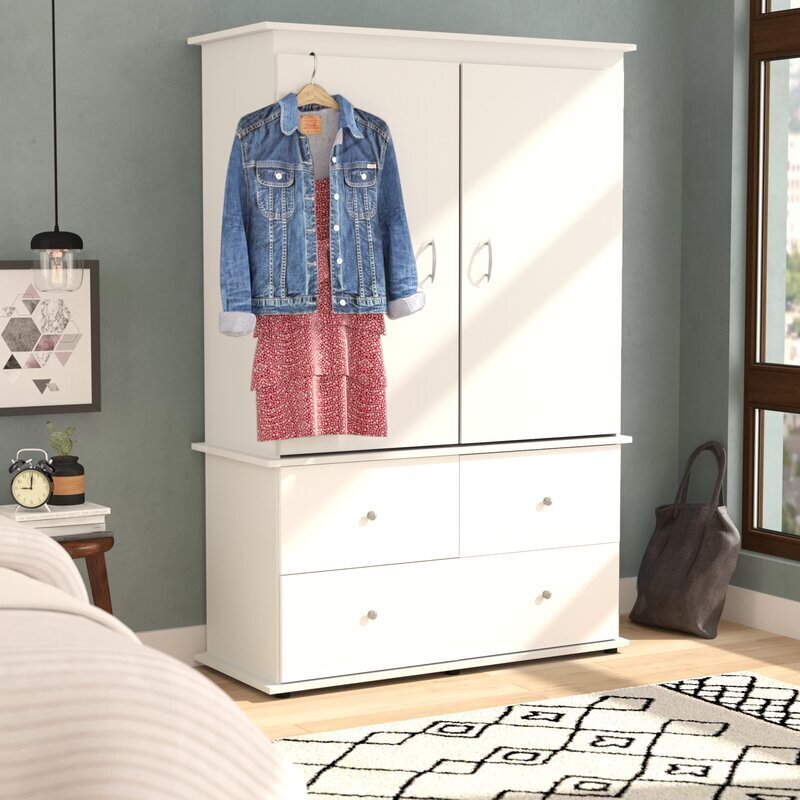 White TV Hutch with Doors