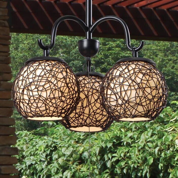 Wicker Ball Chandelier