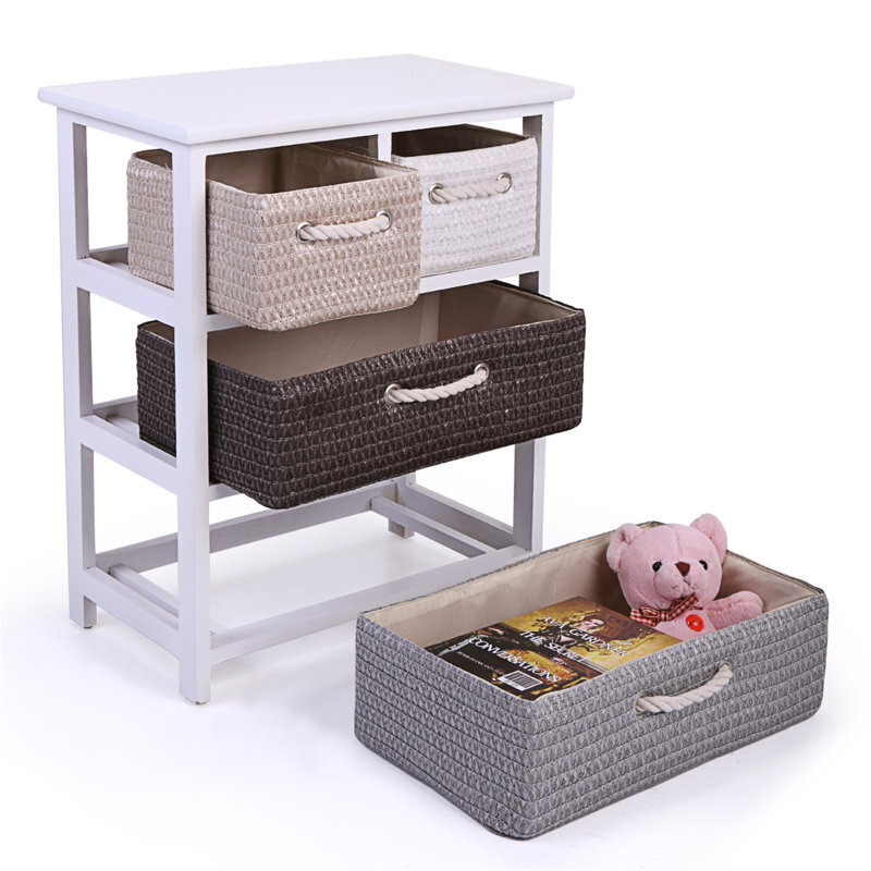 Wicker Storage Tower With Baskets