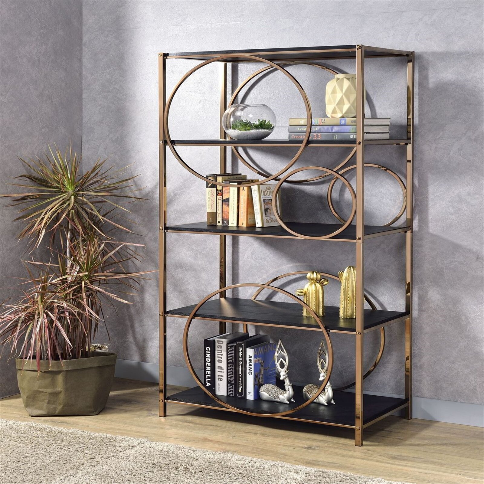 Wide Art Deco Bookcase