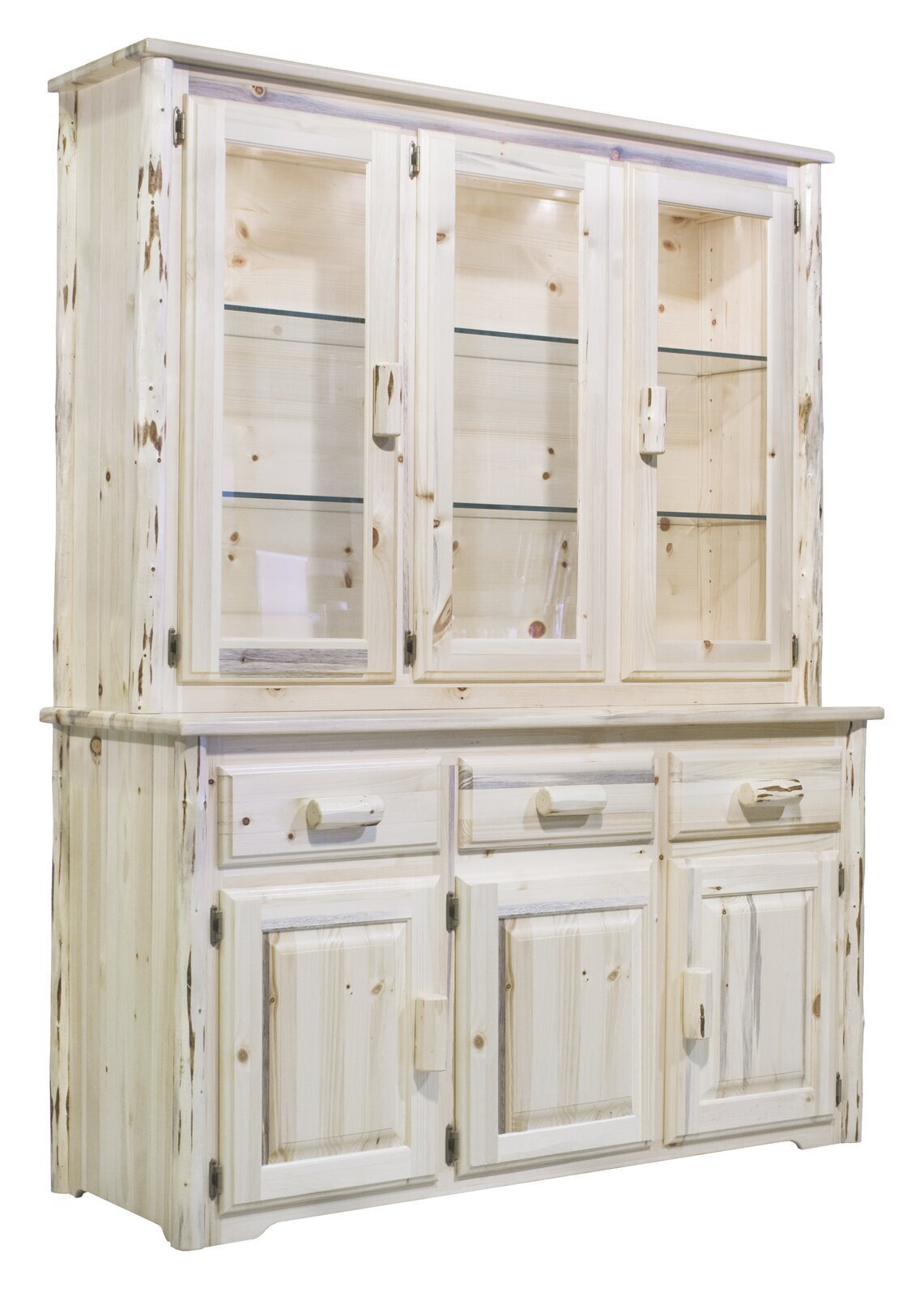 Wide Rustic Display Cabinet