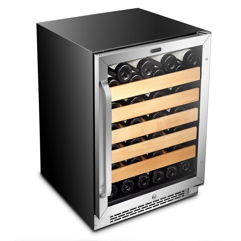 Wine Fridge with Wood Shelves