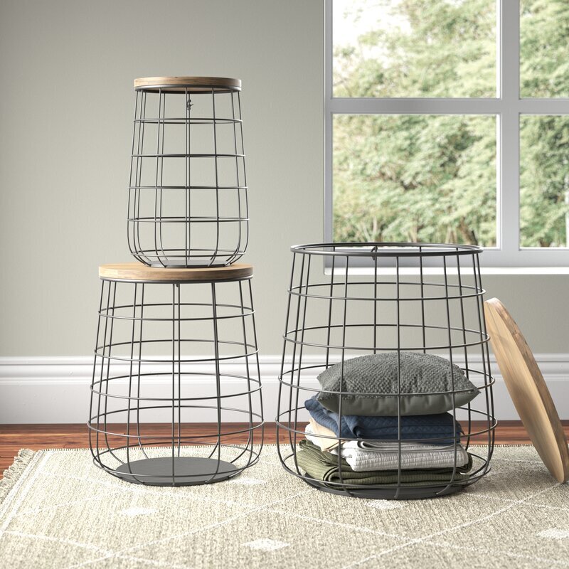 Wire and Wood Bin