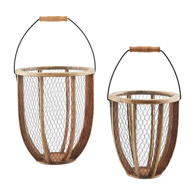 Wood hanging oil lamps