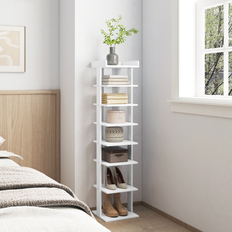Wooden 7 Pair Shoe Rack