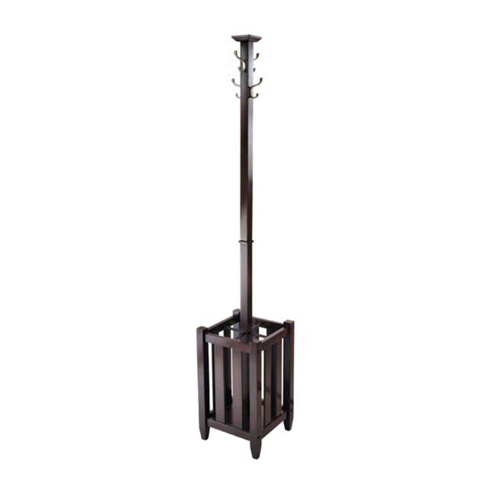 Wooden Coat Rack With Umbrella Stand