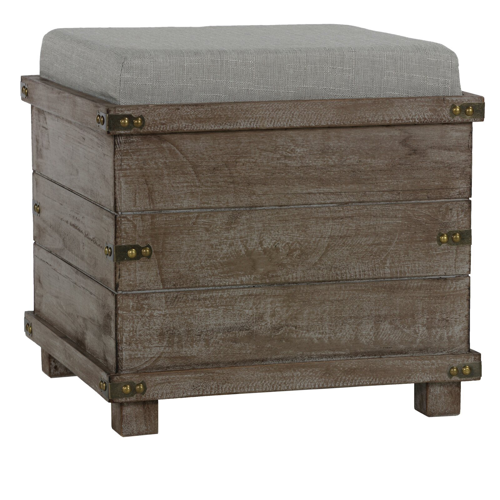 Wooden Cube Storage Ottoman