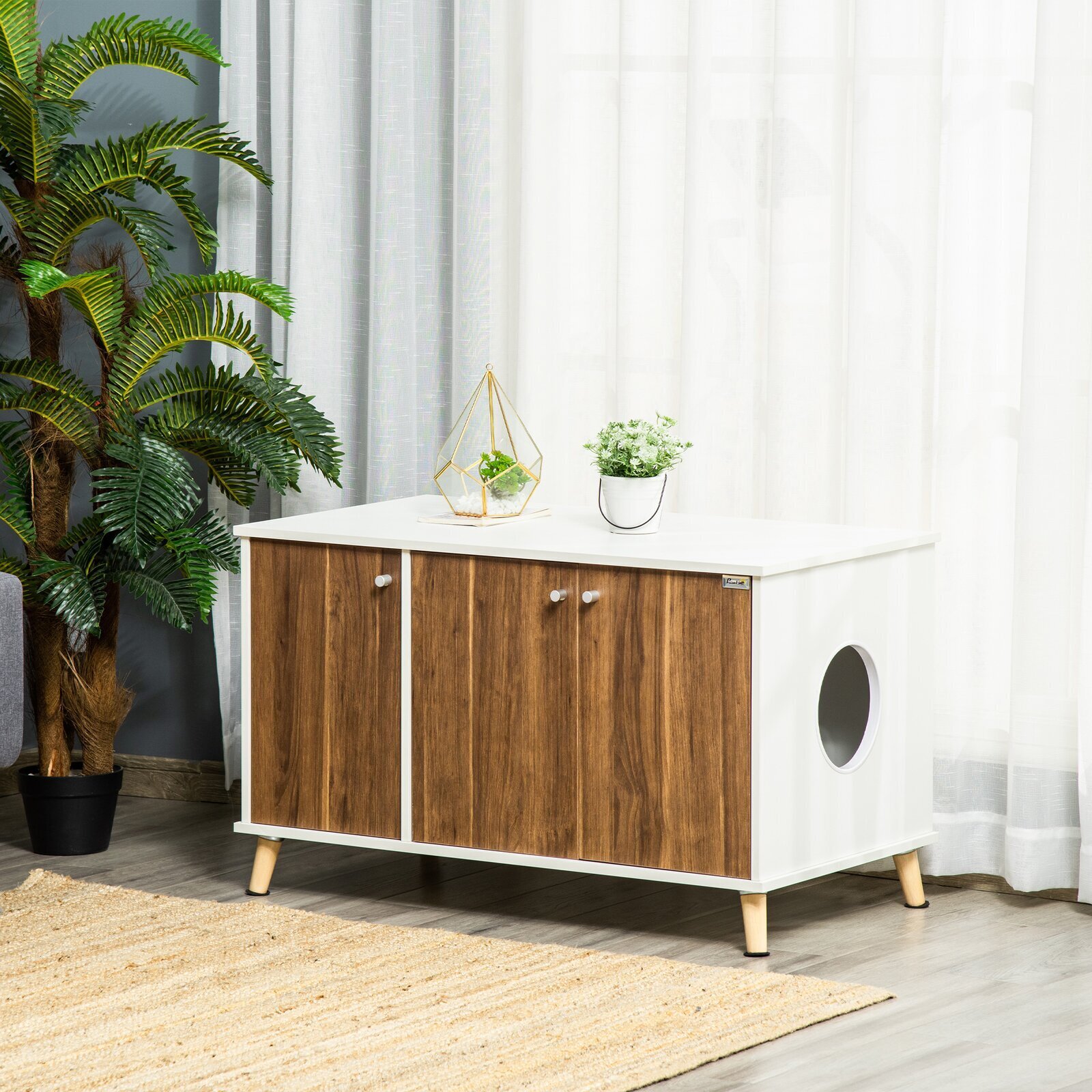 Wooden Elevated Cat Litter Box