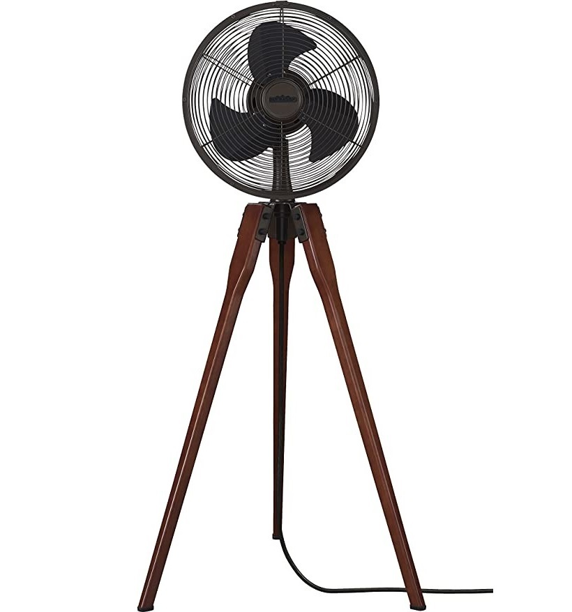 Wooden Oscillating Pedestal Fan Antique