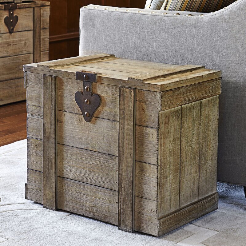 Wooden shabby chic storage trunk