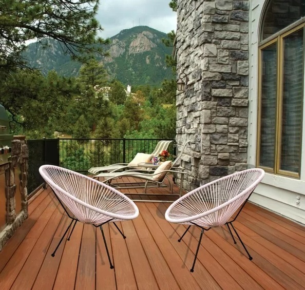 Woven Rope Pink Patio Chairs 