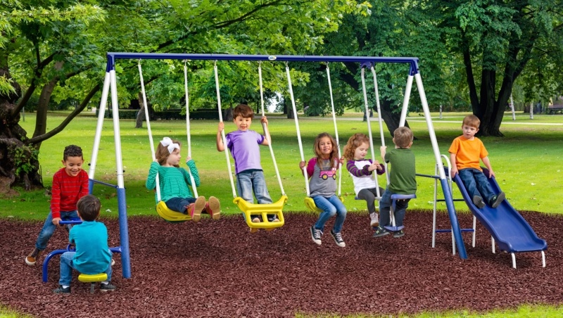 XDP Recreation Playground Galore Outdoor Backyard Kids Play Swing Set with Slide
