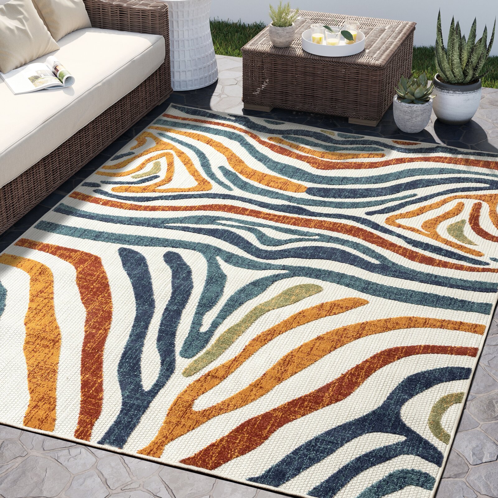 Zebra Stripes Outdoor Rug