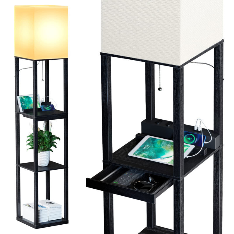 Zen Inspired Oriental Bookshelf With Lamp