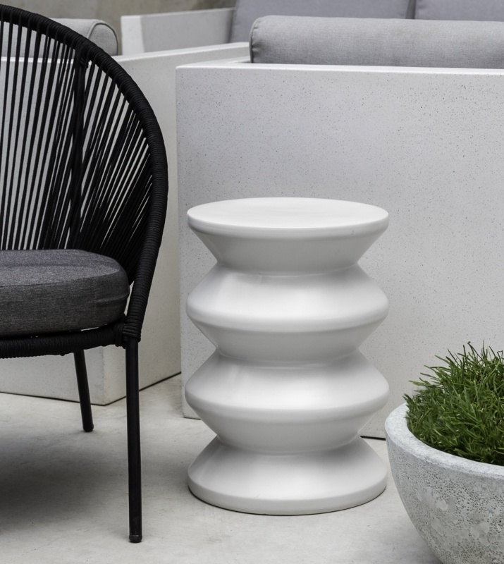 Zigzag 17.75'' Tall Ceramic Garden Stool