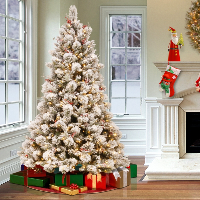 Frosted Christmas Tree with Foldable Stand