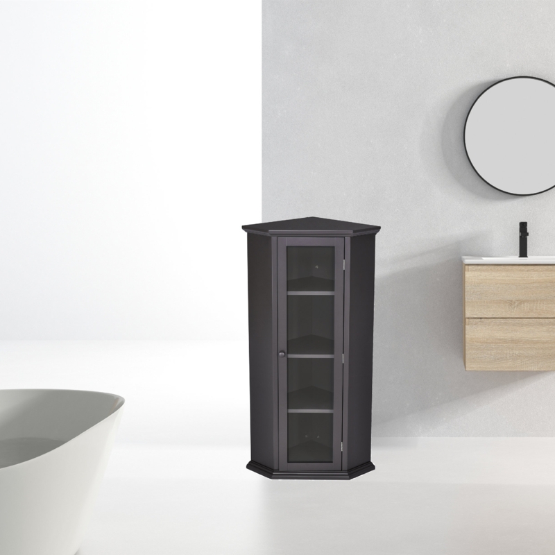 Corner Storage Cabinet with Removable Shelves