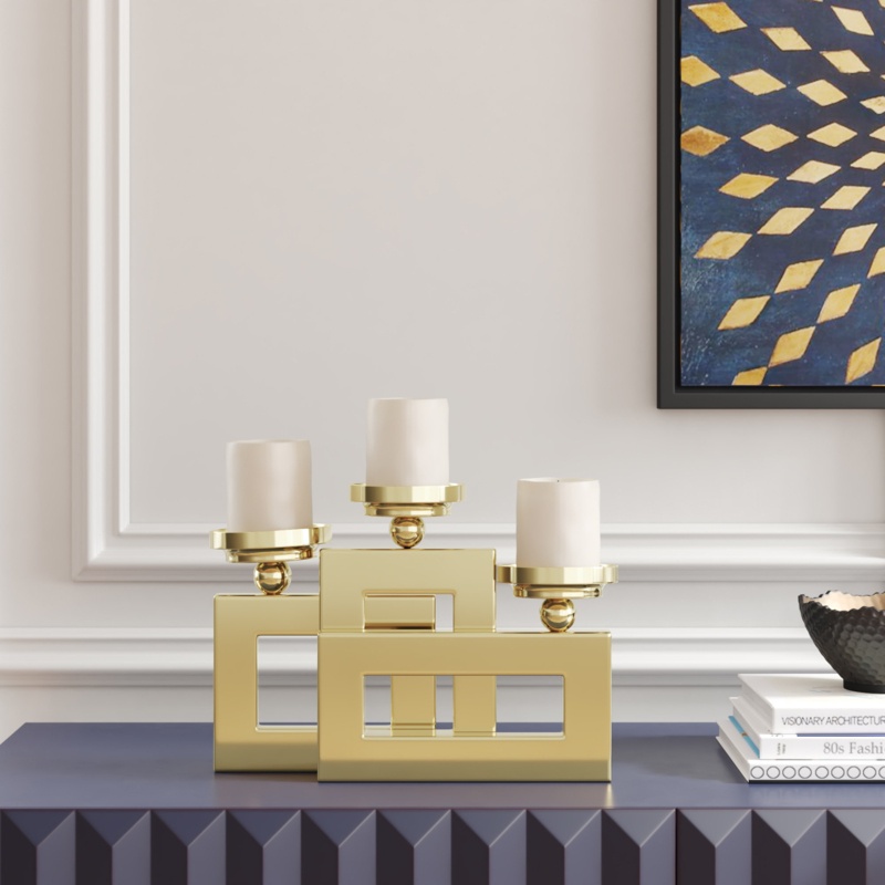 10.35" Stainless Steel Tabletop Candelabra