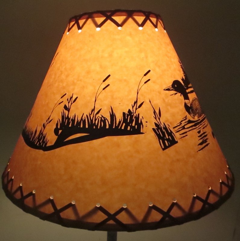Rustic Loon on a Lake Paper Lamp Shade