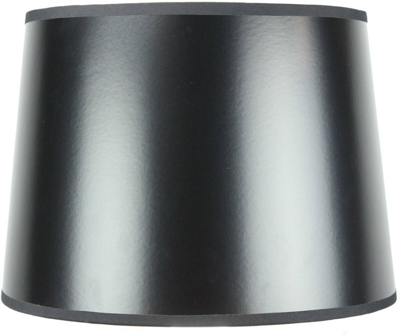 10'' H x 14'' W Paper Drum Lamp Shade ( Screw On ) in Black