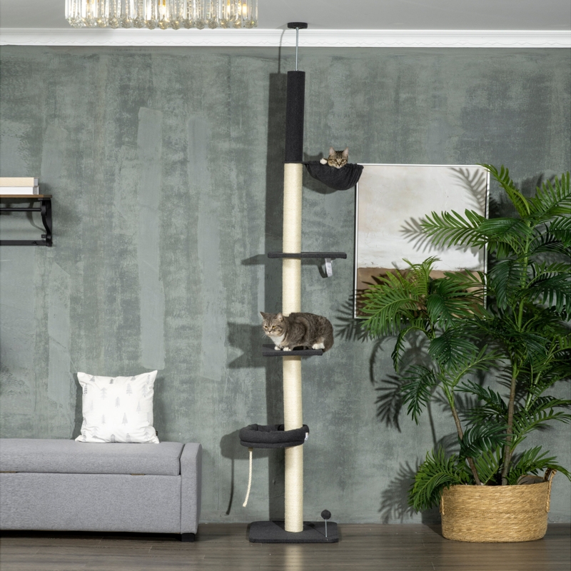 Floor-to-Ceiling Cat Tree with Baskets