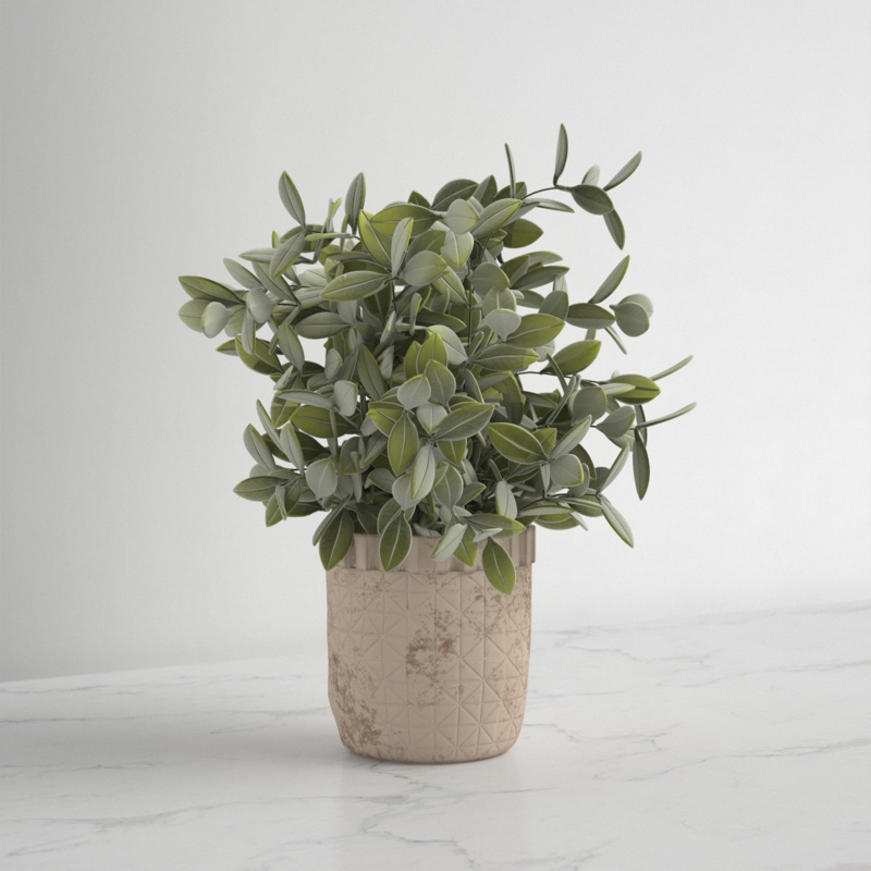 11.5'' Faux Eucalyptus Plant in Ceramic Pot