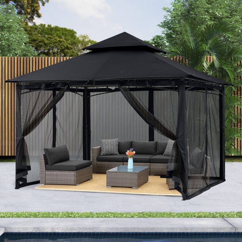 11 Ft. W x 11 Ft. D Metal Patio Gazebo