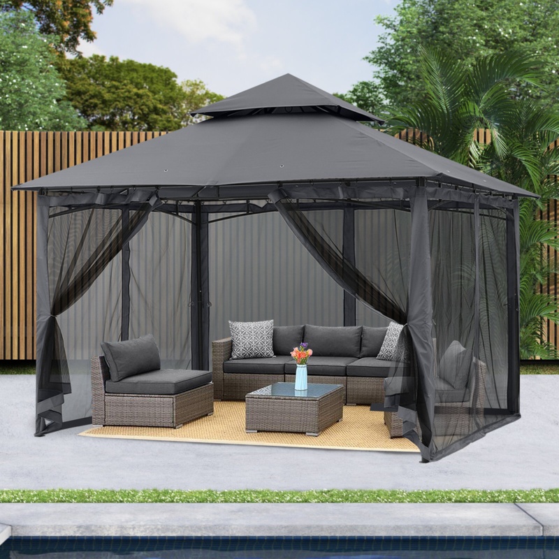 11 Ft. W x 11 Ft. D Metal Patio Gazebo