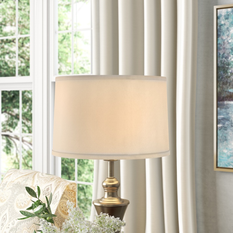 11'' H x 17'' W Linen Drum Lamp Shade ( Spider )