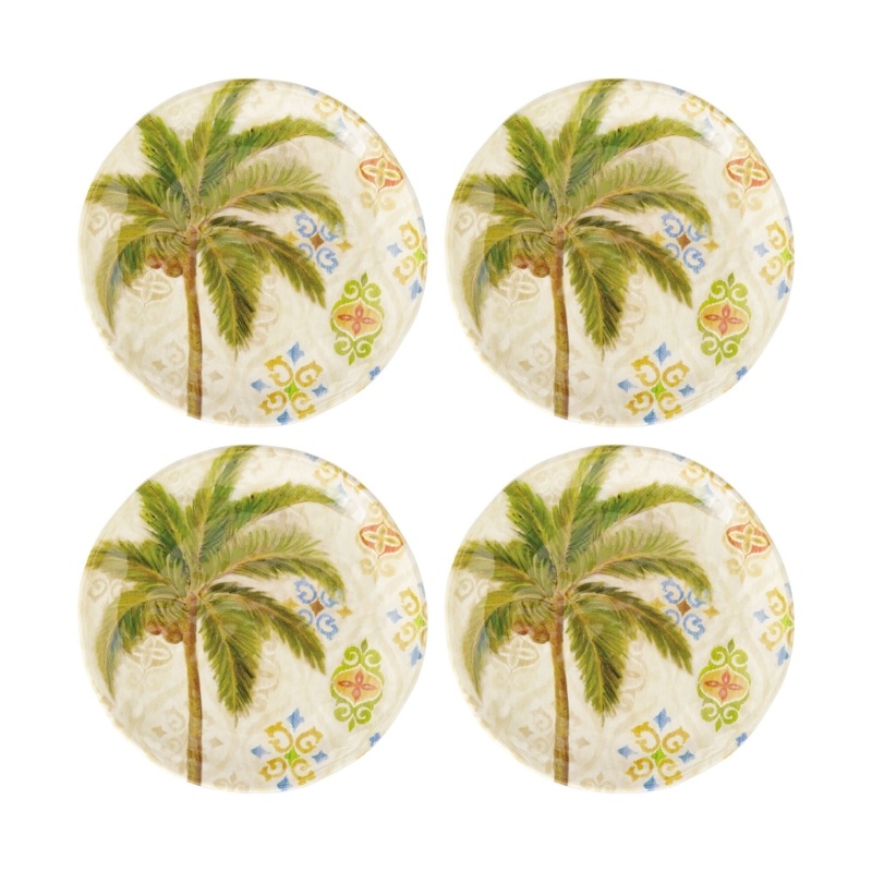 12-Piece Ikat Palm 6" Melamine Plate
