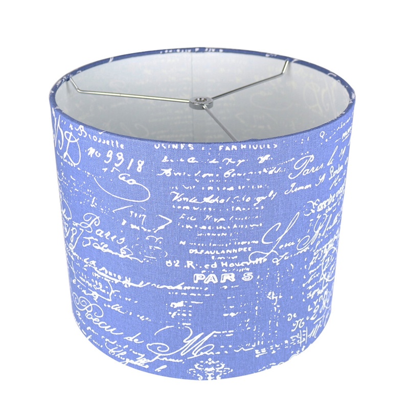 12'' W Linen Drum Lamp Shade ( Spider ) in Blue